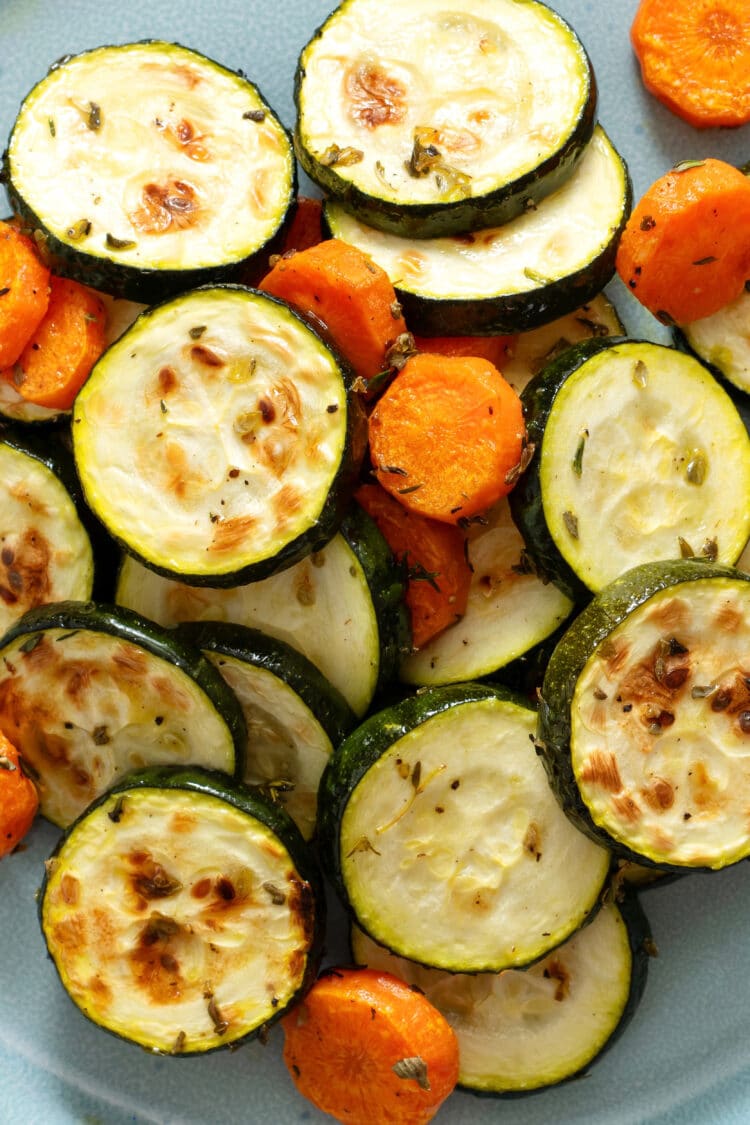 roasted zucchini and carrots offer a ton of flavor and nutrients!