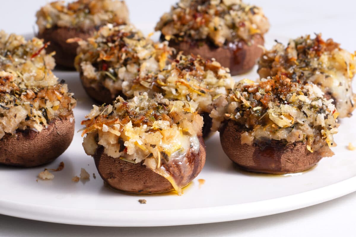 Our Cheesy Stuffed Mushrooms are sure to be a hit at your next party!