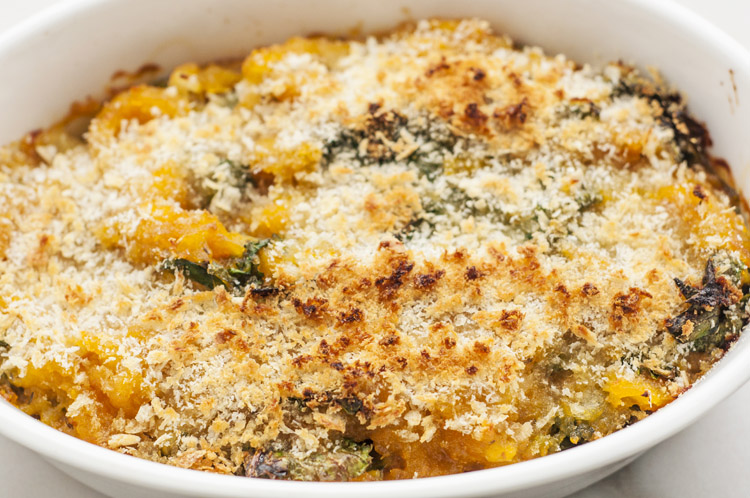 Squash and Kale Gratin Casserole | Vegetarian and Plant-Based