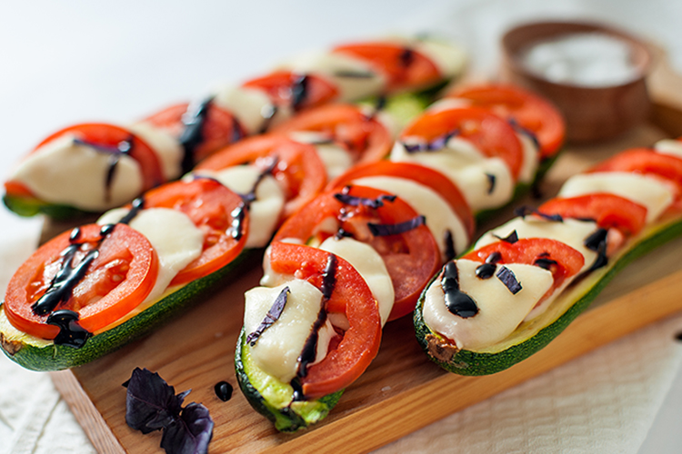 grilled zucchini caprese as a healthy snack